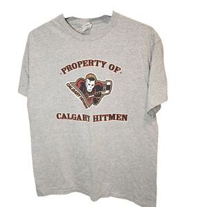 Calgary Hitmen T-Shirt Gray Men's Size Large